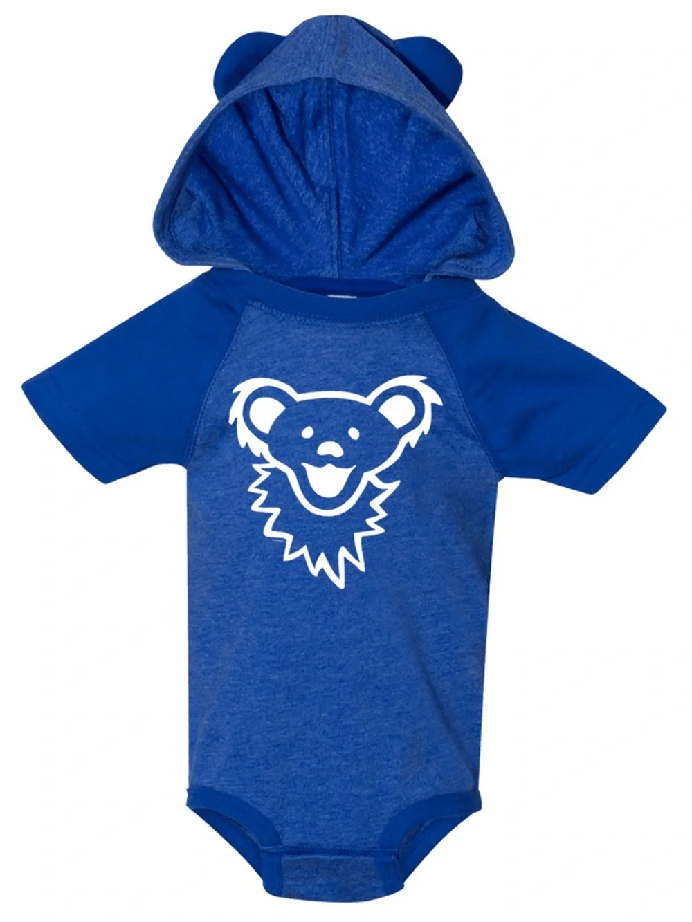 Rabbit Skins Grateful Dead Dancing Bear Face Hooded Baby One Piece Blue 18 Month